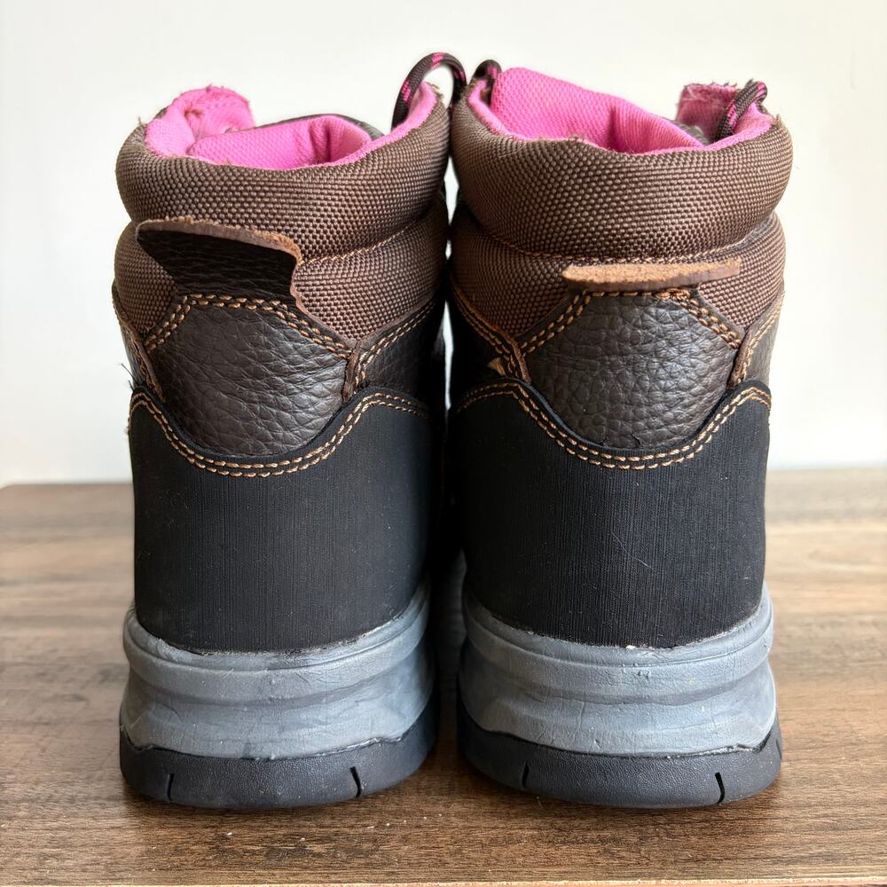 Wolverine Piper Waterproof Leather‎ Steel Toe Women's 8.5 Work Boots Brown Pink - Picture 5 of 9